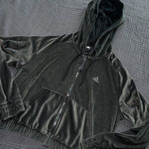 Adidas zip up velour jacket